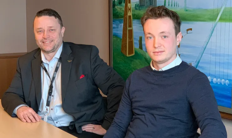 Tommy och Adrian, anställda inom techbranschen på Consilia på Åland.