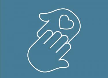 Barnomsorg händer hjärta ikon